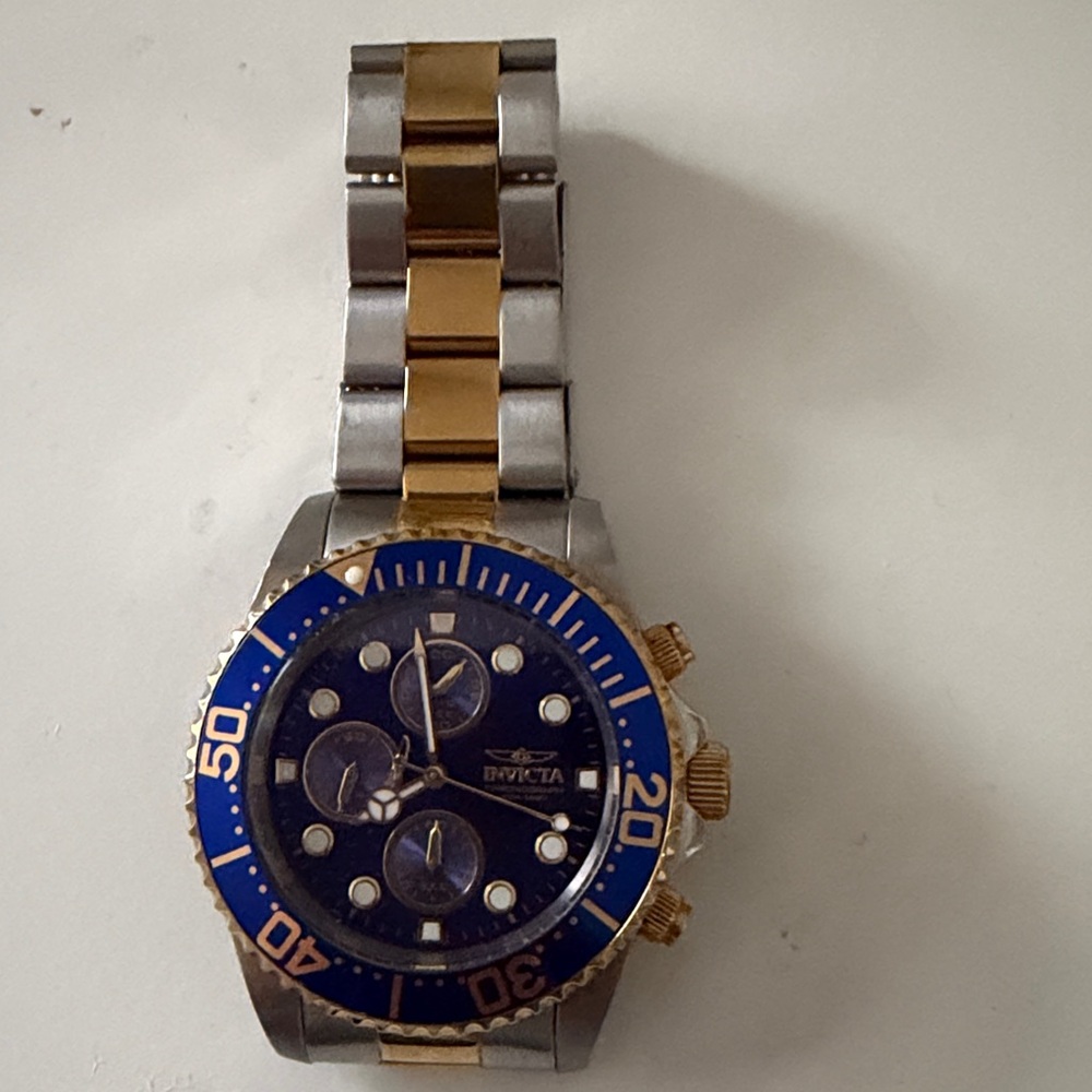 Invicta Men's Watch with Blue Dial and Gold Accents